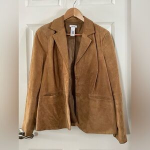 Liz & Co. Camel Suede Blazer Large